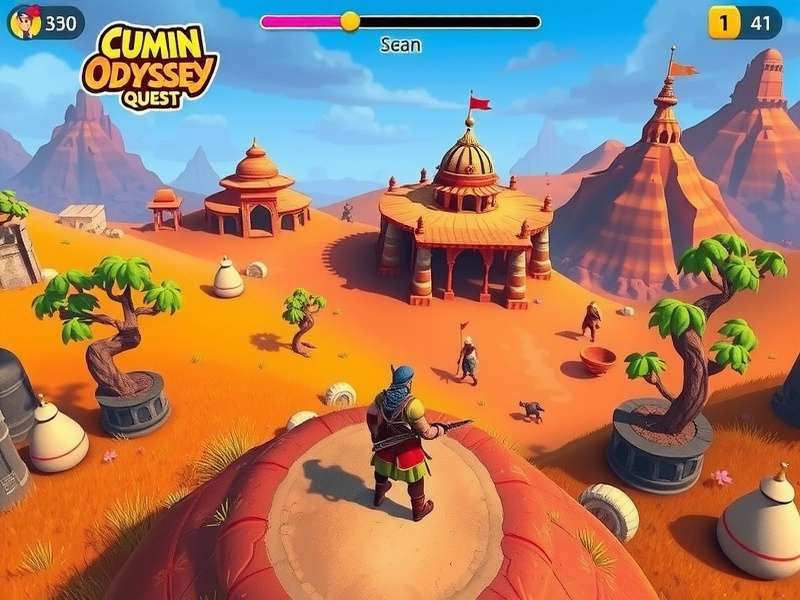 Cumin Odyssey Quest gameplay screenshot showing vibrant Indian landscapes